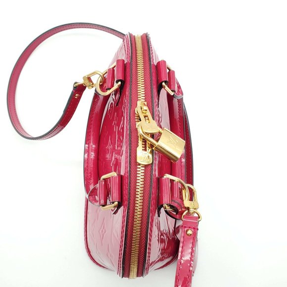 100% Authentic Louis Vuitton Alma BB Vernis Fuchsia Crossbody Bag - Picture 6 of 16